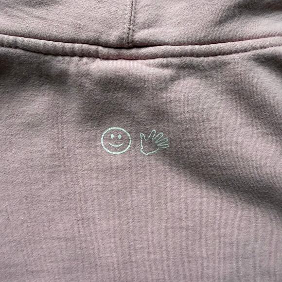 Glossier Original Comfy Pink Logo Hoodie Sweatshirt Fleece Cotton Blend Size XL - Picture 7 of 8